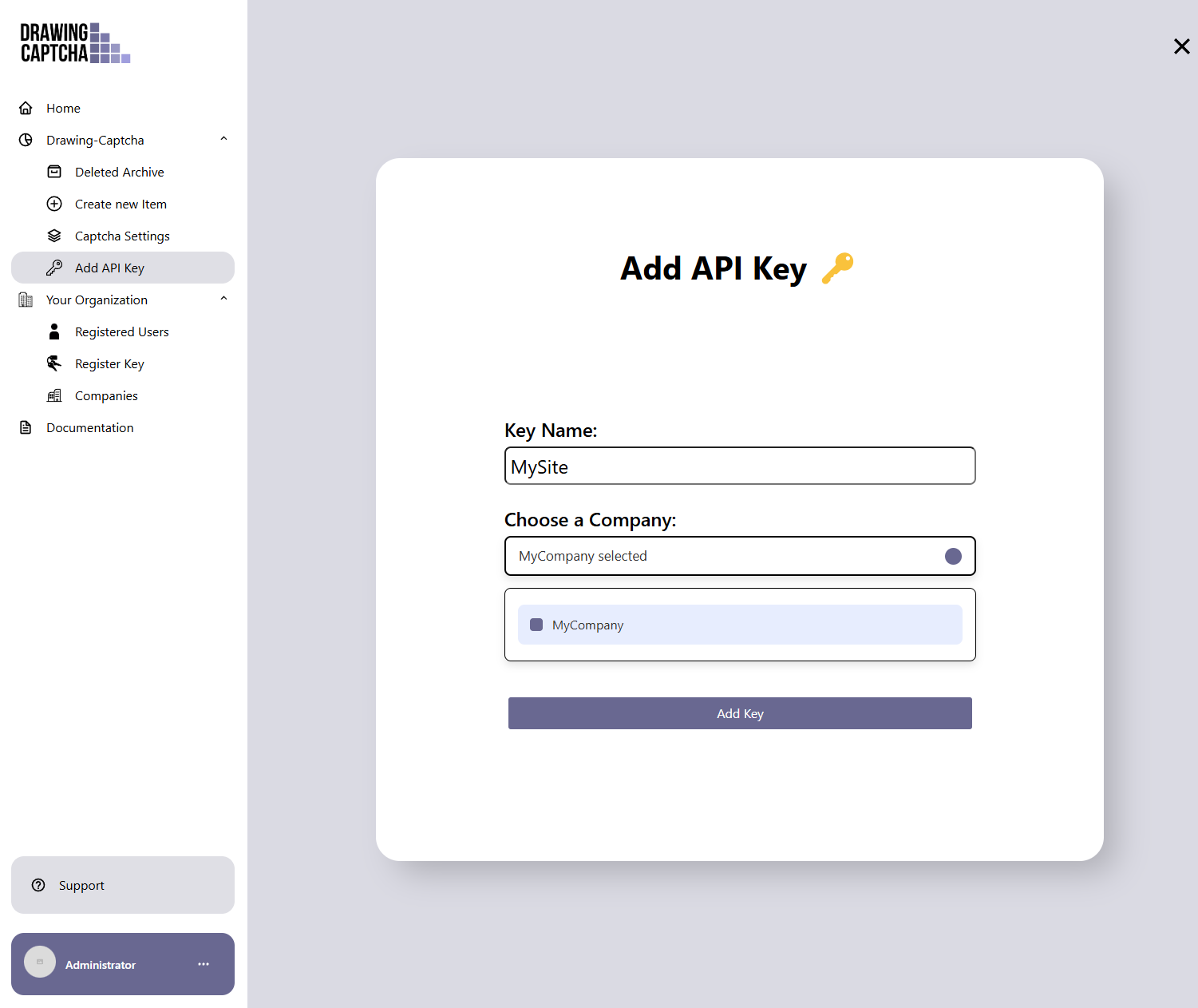 Create API Key